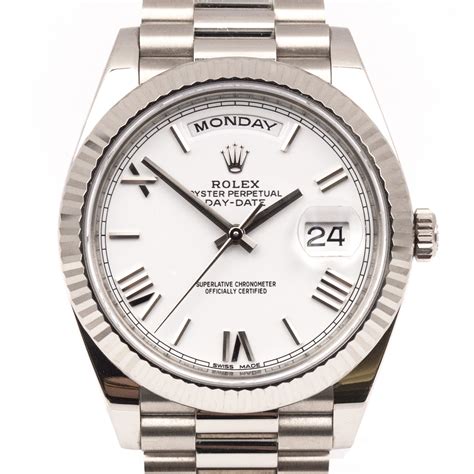 used white gold presidential rolex.